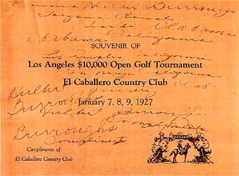 1927 Los Angeles Open Tournament