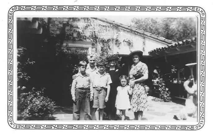 Brent Wallis, Louise Fazenda in 1942 at Hal Wallis Estate Sherman Oaks