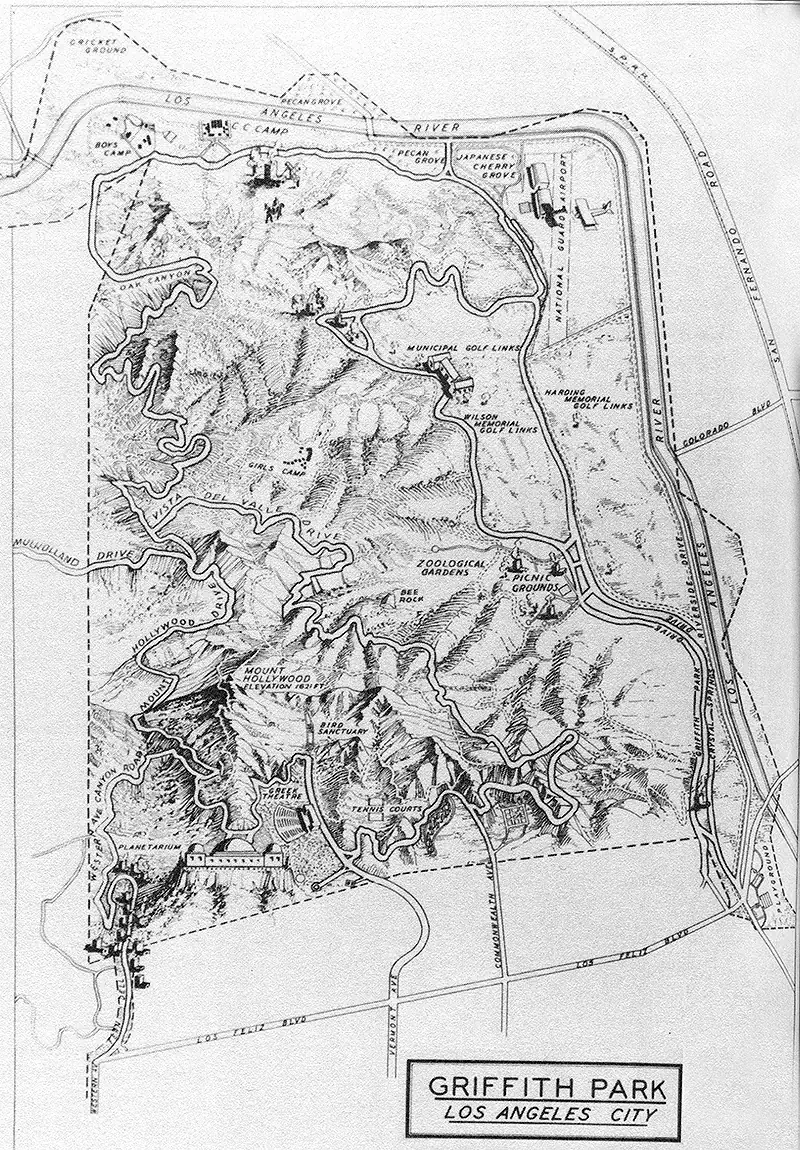 Vintage Map of Griffith Park