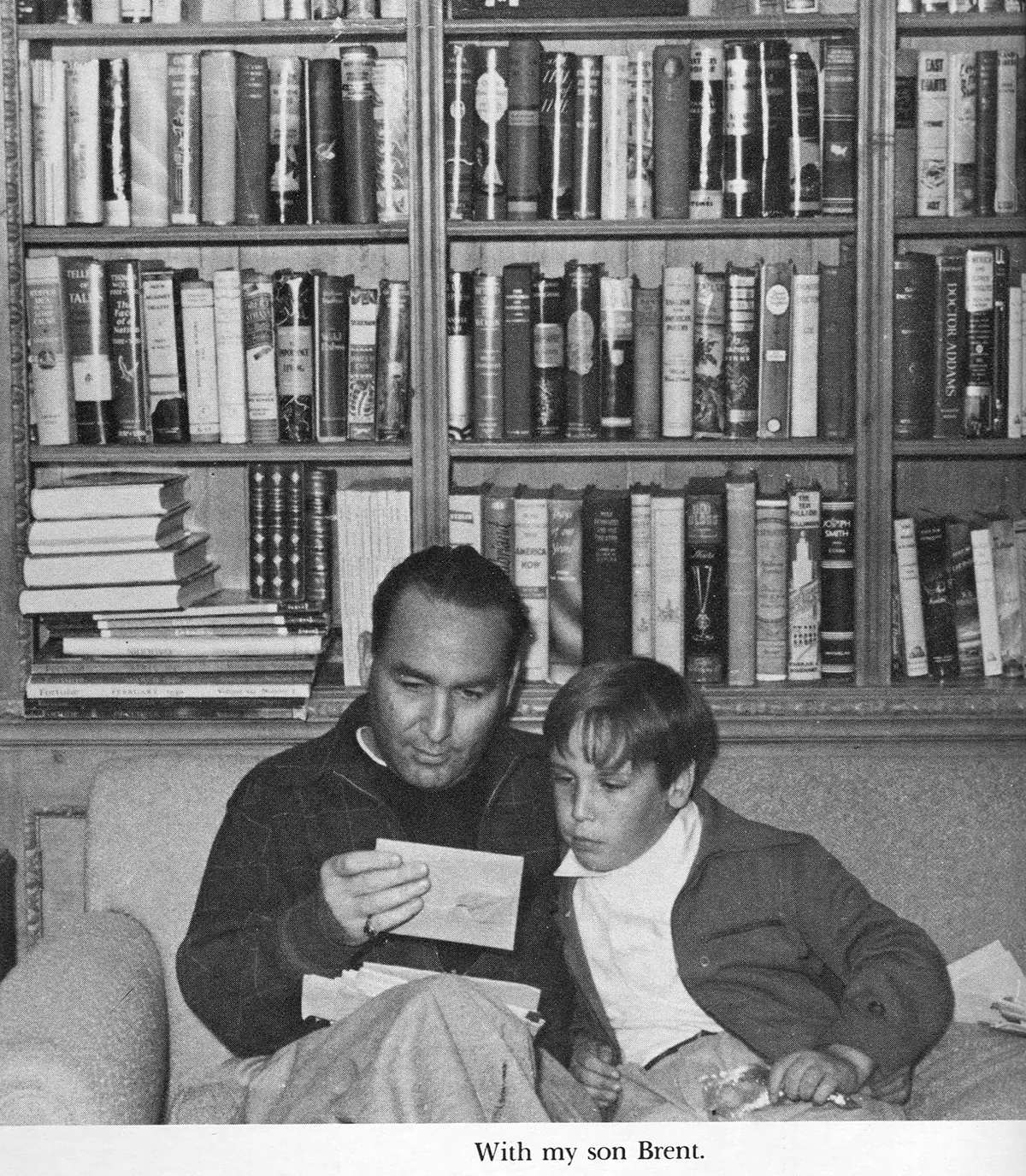 Hal Wallis With Son in Sherman Oaks Study