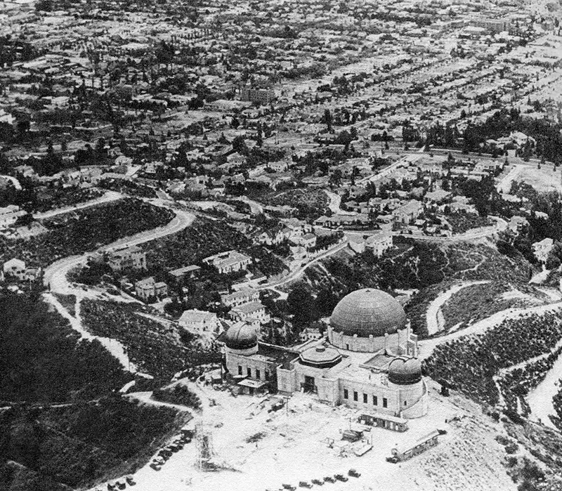 Vintage aerial shot of Los Angeles