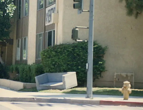 abandoned couch in San Fernando Valley 1988