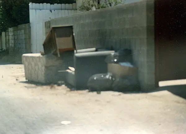 Garbage in an alley in the San Fernando Valley 1988