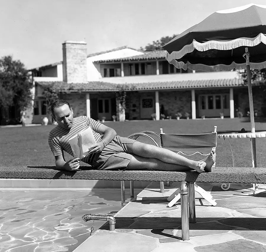 Hal Wallis poolside Sherman Oaks Estate now Armstrong Middle School